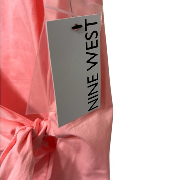 Nine West Women’s Bright Coral Structure Wrap Cotton Top size Large - Picture 6 of 11